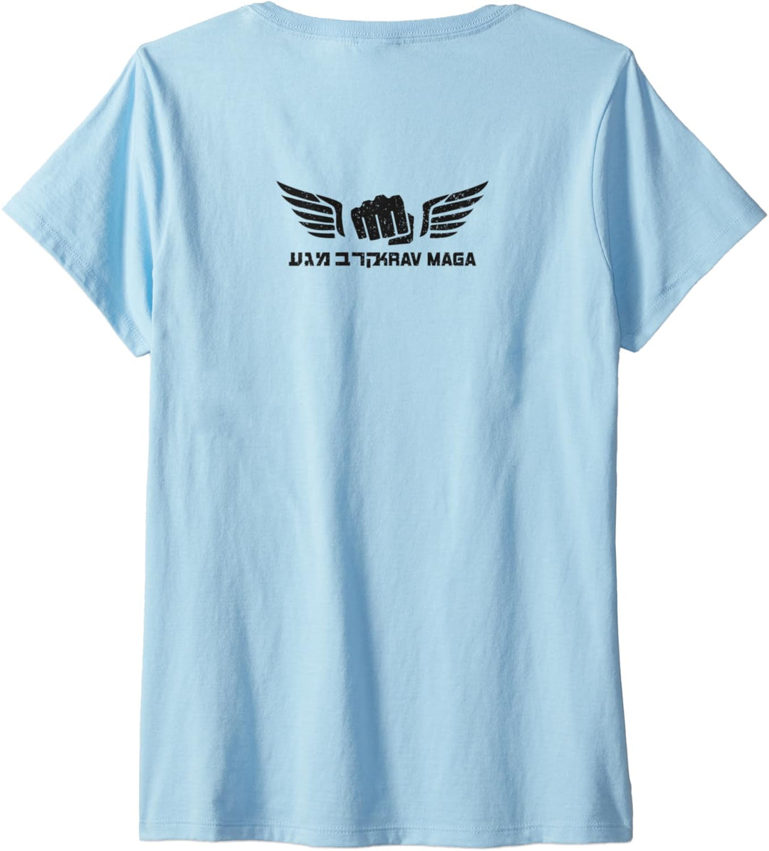 Damen KRAV MAGA Shirt Israeli Combat System IDF Front Back T-Shirt mit V-Ausschnitt