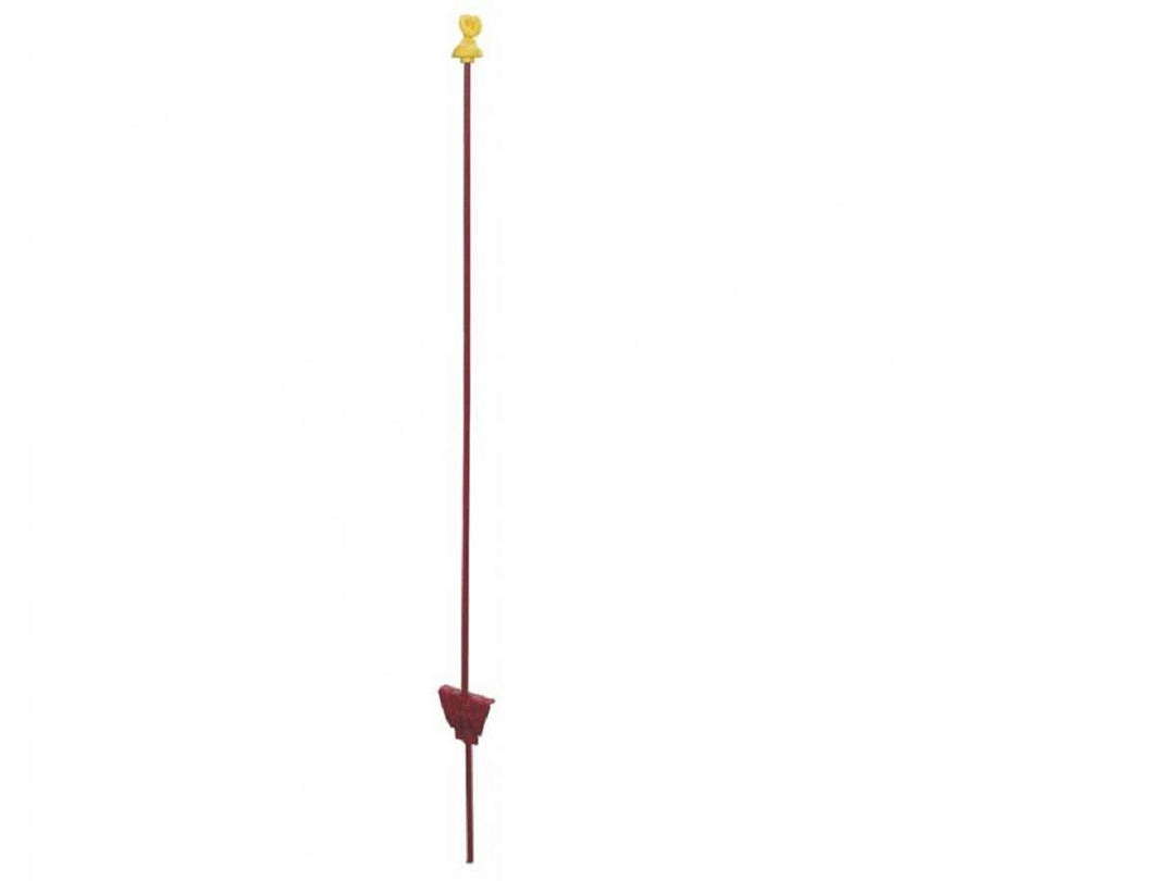 Weidezaunpfahl Metall rund 105cm x 7mm mit Kopfisolator Vollring Federstahlpfahl (10er Pack)