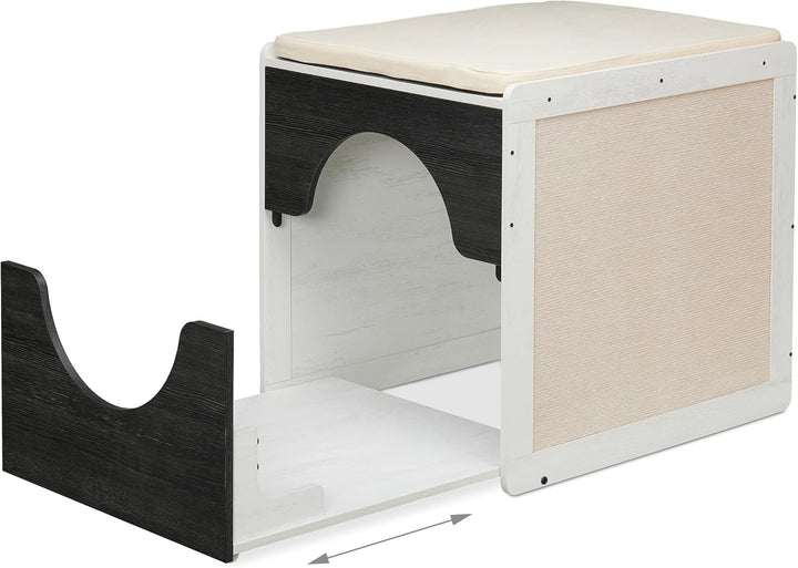 Relaxdays Katzenschrank für Katzentoilette, Katzenklo verstecken, ausziehbare Schublade, HBT: 57 x 5
