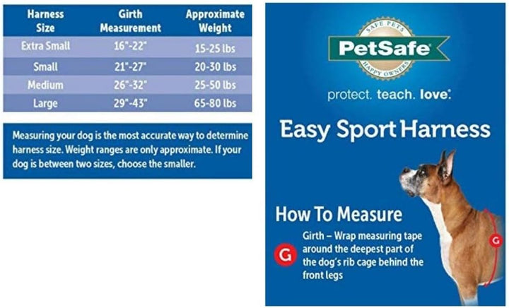 PetSafe EasySport Geschirr, Elastischer Halsausschnitt, Gepolsterter Griff, Für Hunde von 29,5 bis 3