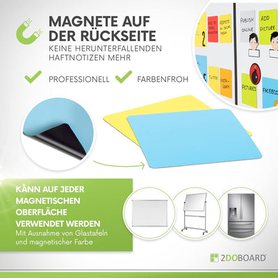 2DOBOARD Scrum und Kanban Board Set für Whiteboard - Beschreibbare Magnete, Magnetlinien, Avatar-, G