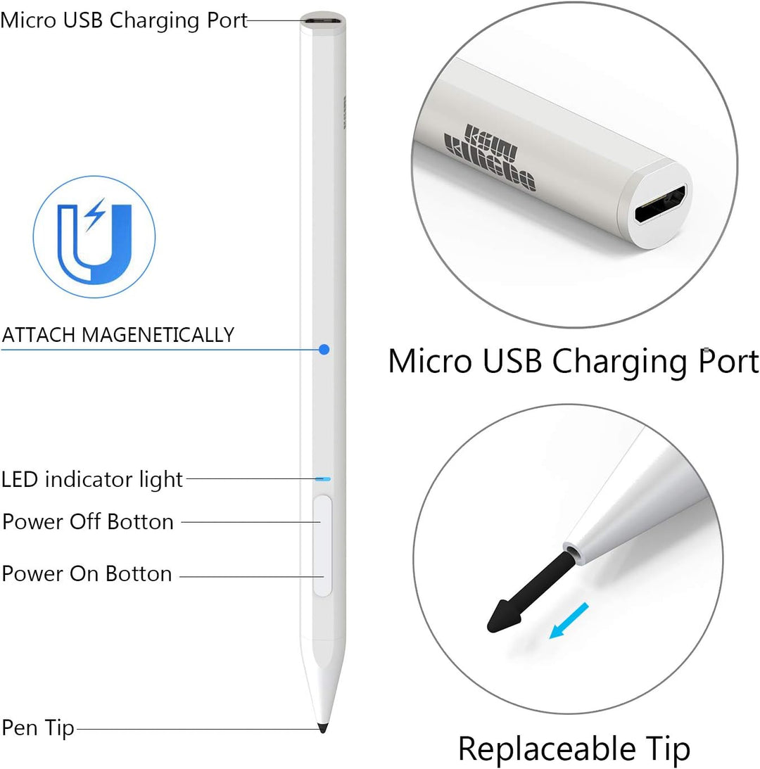 KSW KINGDO Palm Rejection Stift kompatibel für iPad Pro (3rd Gen,11 Inch and 12.9 Inch), iPad (6th G