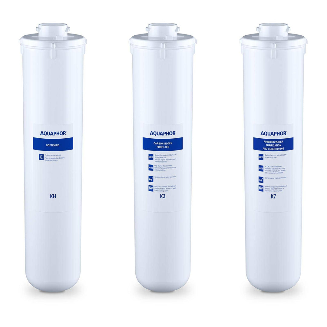 Aquaphor CRYSTAL H FILTERS Aktivkohlefilter Wasser Ersatzfilterset mit Enthärter für CRYSTAL H/CRYST