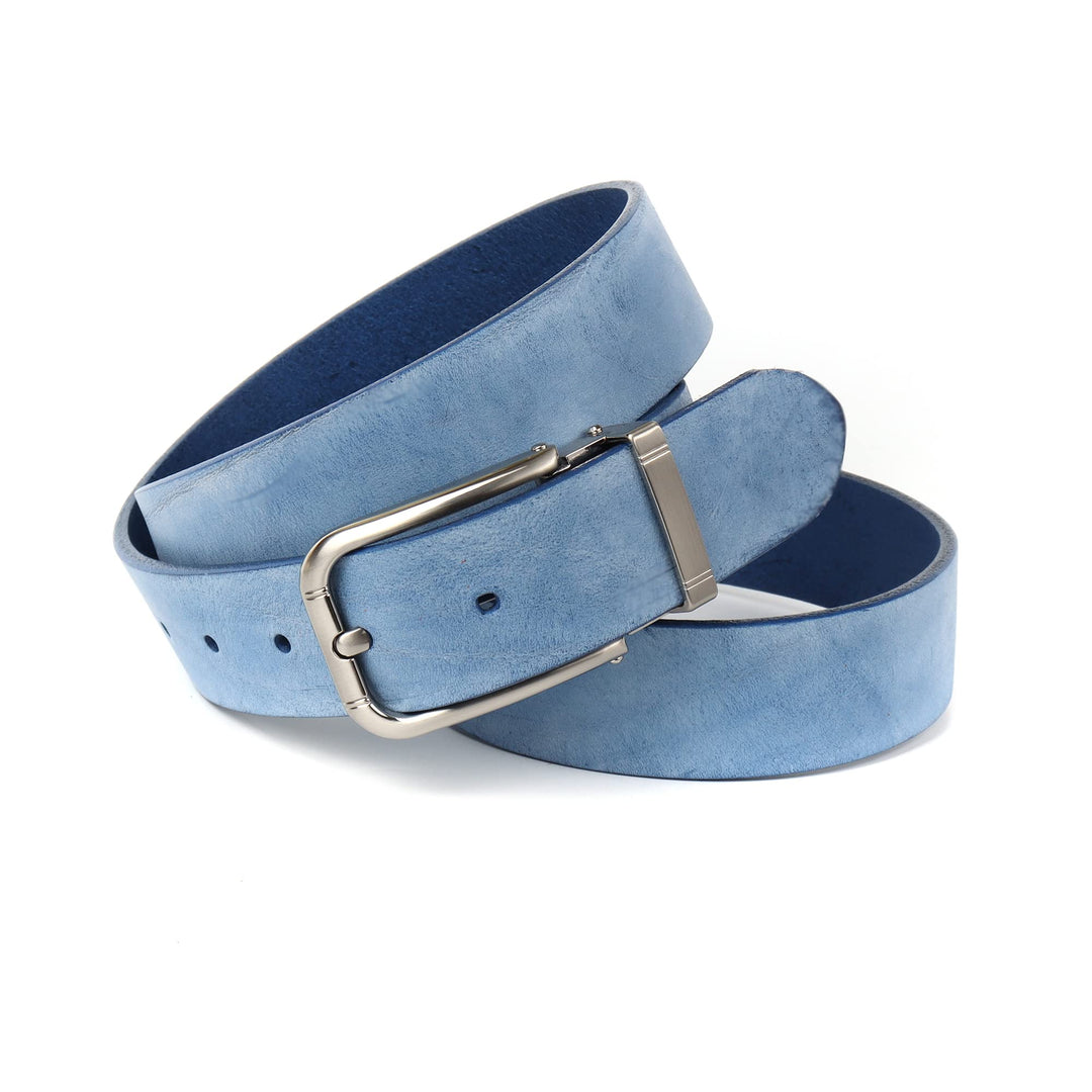 Anthoni Crown Herren Ledergürtel Gürtel 90 Hellblau, 90 Hellblau