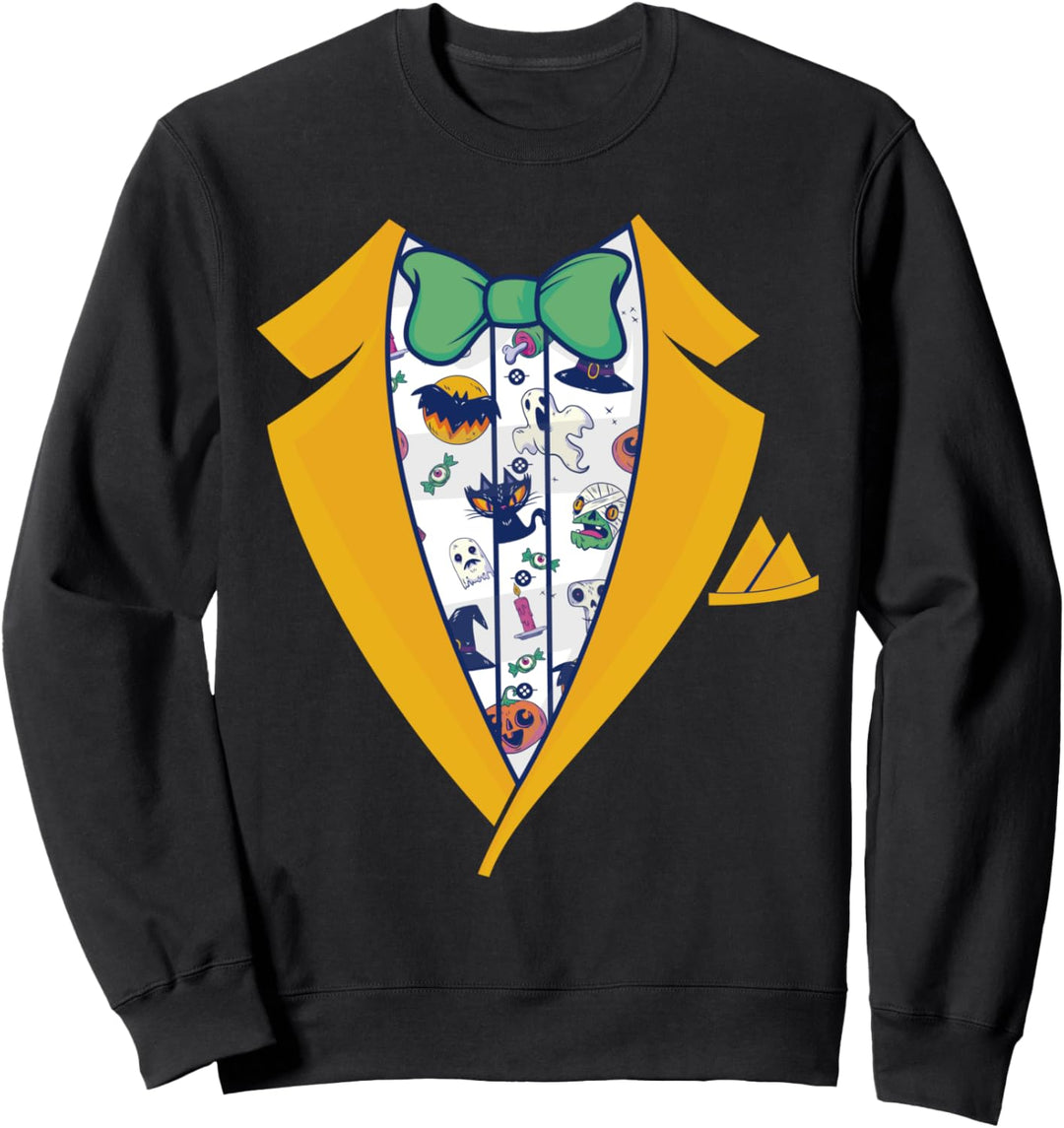 Halloween Smoking Kostüm Party Fledermäuse Fliege Sweatshirt