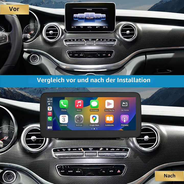 Autoradio 10,25 Zoll Touchscreen für 2015-2018 Mercedes Benz V Klasse W447 mit NTG 5.0/5.1/5.2, unte