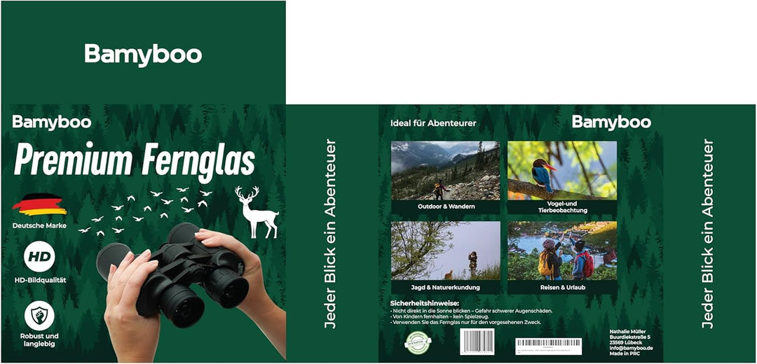 Fernglas – 20x50, Outdoor Fernglas wasserdicht für Erwachsene & Kids