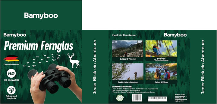 Fernglas – 20x50, Outdoor Fernglas wasserdicht für Erwachsene & Kids