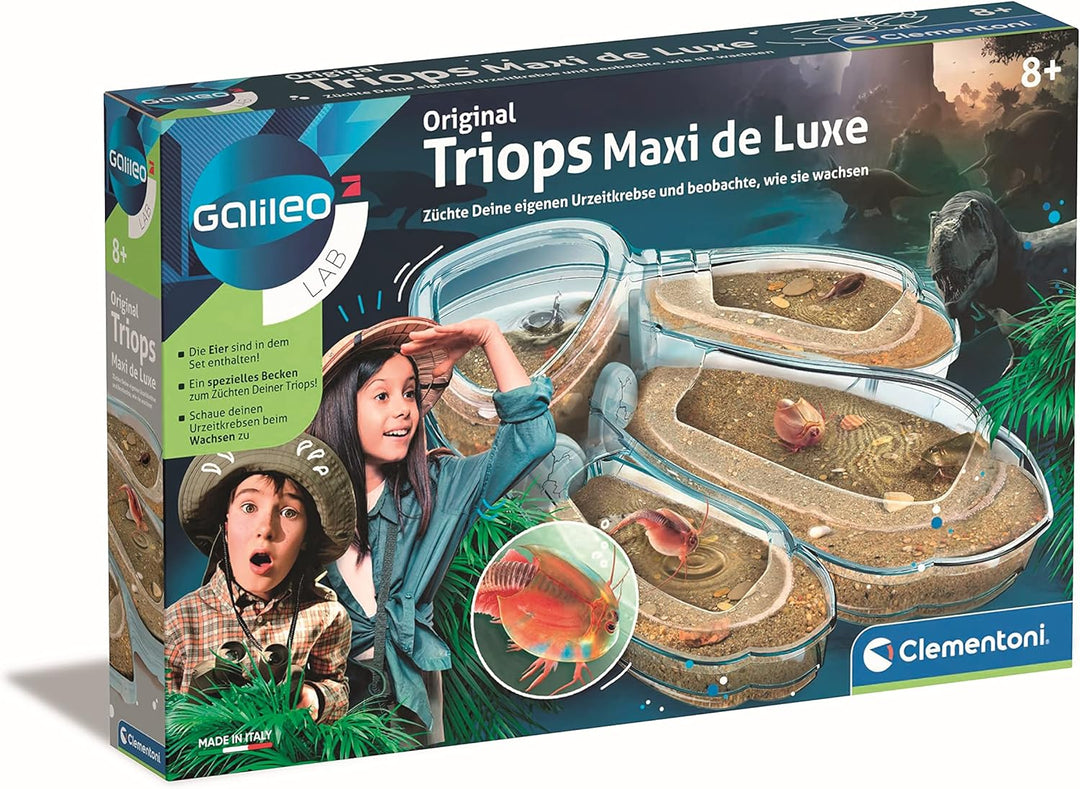 Clementoni Galileo Lab – Original Triops Maxi de Luxe, Züchten & Beobachten von Urzeitkrebsen, Spiel