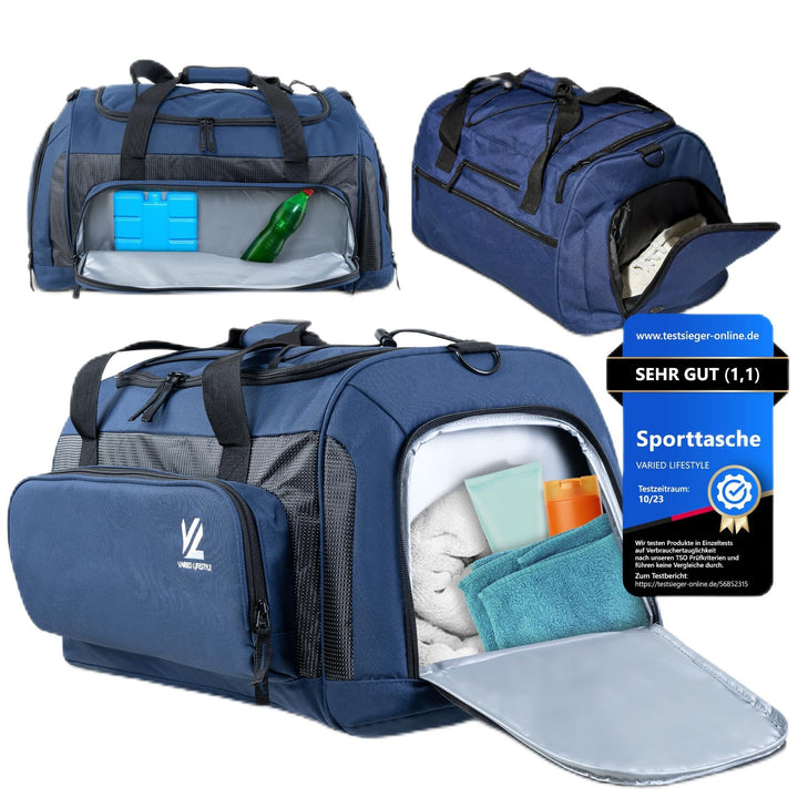 VL® Sporttasche mit Schuhfach, Nassfach & [Isoliertes Kühlfach] Saunatasche & Reisetasche für Damen