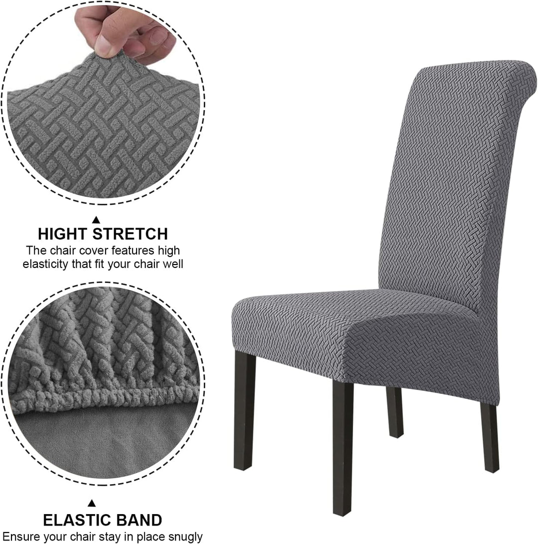 Jaotto Stuhlhussen 4er Set Stretch, XL Stuhlhussen Abwaschbar Waschbarer Elastische, Stretch Stuhlsc