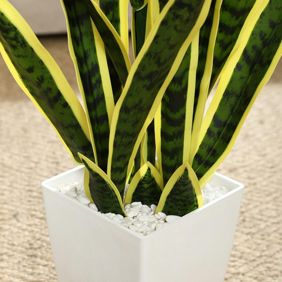 CROSOFMI Kunstpflanze Bogenhanf 110 cm Künstliche Pflanzen Gross Wie Echt Sansevieria Plastikpflanze