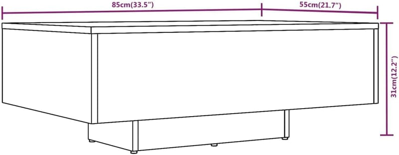 FIRBNUS 85x55x31 cm Kaffeetisch Beistelltisch Wohnzimmertisch Modern Bürotisch Stilvollen Kleiner Ti