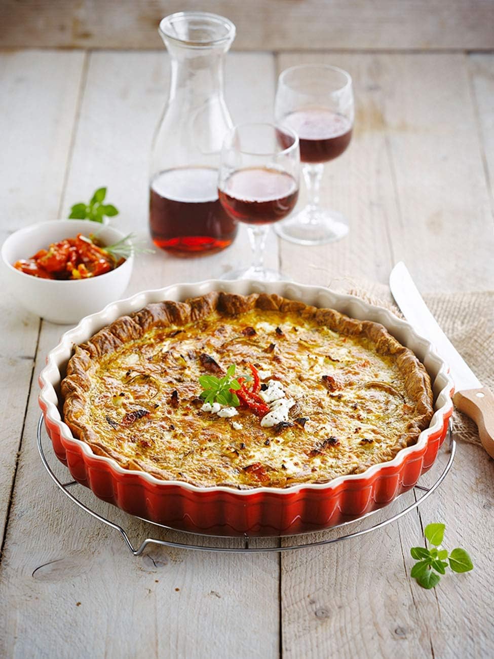 Le Creuset Tarte-Form, Ø 28 cm, Steinzeug, Kirschrot 28 cm Kirschrot, 28 cm Kirschrot