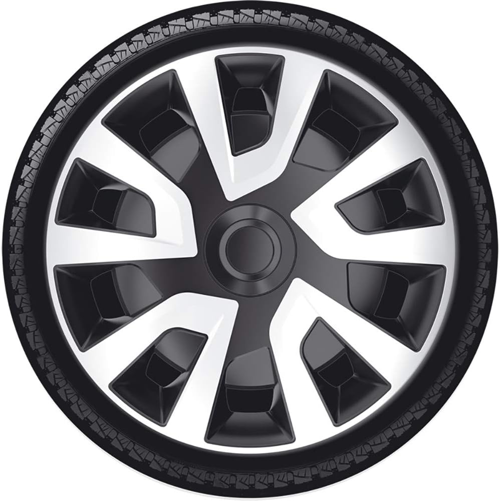 AUTO-STYLE Satz Radzierblenden Revo-VAN 15-Zoll Silber/Schwarz (Sphäre) Revo-VAN Silber/Schwarz 15-Z