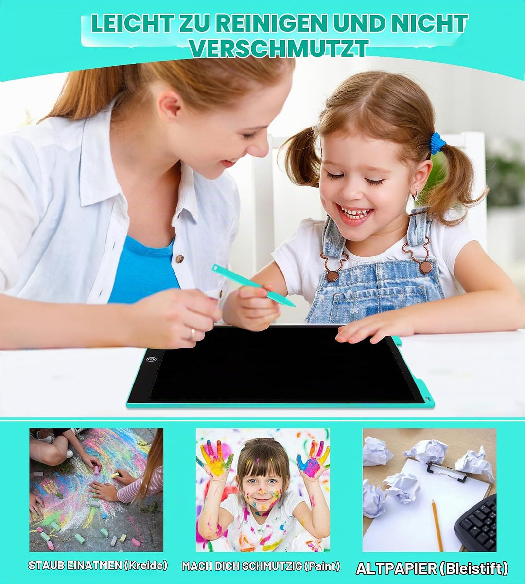 Bunte LCD Schreibtafel Kinder 15 Zoll, Maltafel Zaubertafel Writing Tablet Ektronischer Grafiktablet