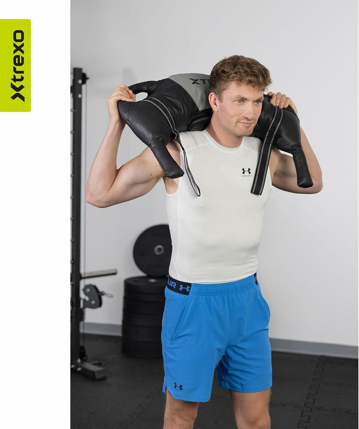 TREXO Bulgarian Exercise Bag 15 kg Krafttraining Fitness Ausdauer Perfekt für Zuhause und Fitnessstu