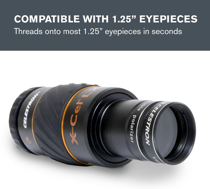 Celestron 94107 variabler Polarisations-Mondfilter – Reduziert Helligkeit und Blendung. Kompatibel m