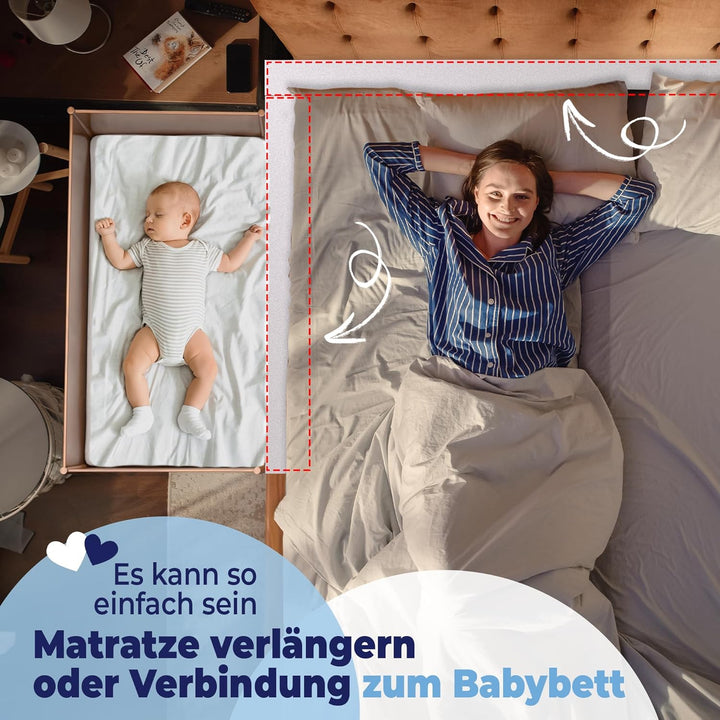 saarschaum • Schaumstoffstreifen Matratzenverlängerung • Schaumstoff Zuschnitt • Bett Lückenfüller •