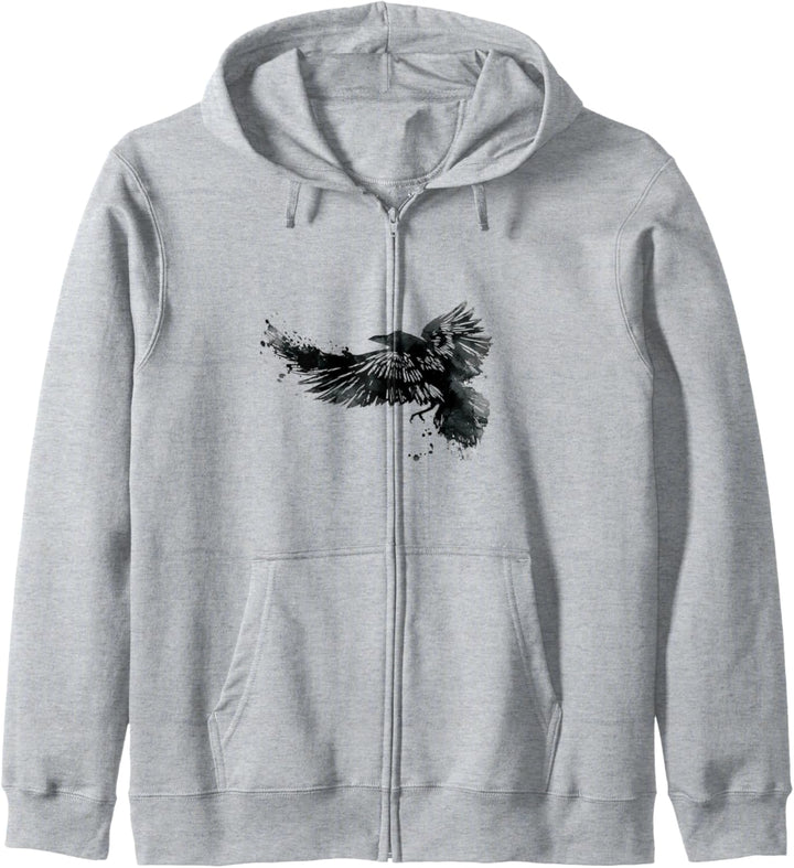 Rabe TShirt Krähe Raabe T-shirt Damen Herren Shirt schwarz Kapuzenjacke