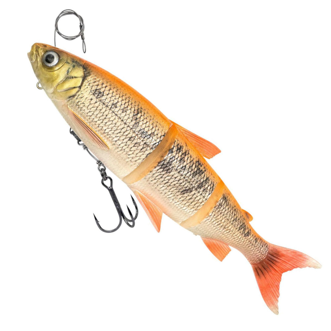 Savage Gear 3D Line Thru Whitefish Swimbait - montierter Gummifisch Golden Albino 107, Golden Albino
