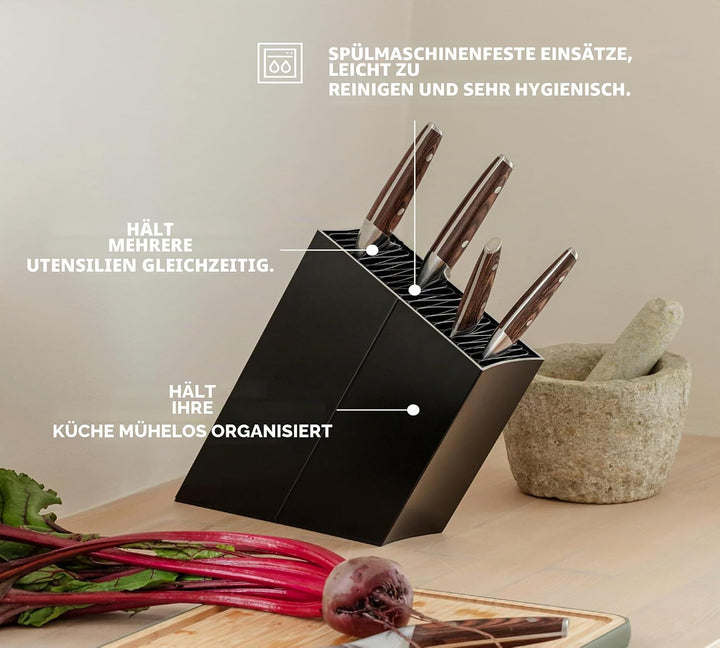 Eva Solo Messerblock, schräg, schwarz