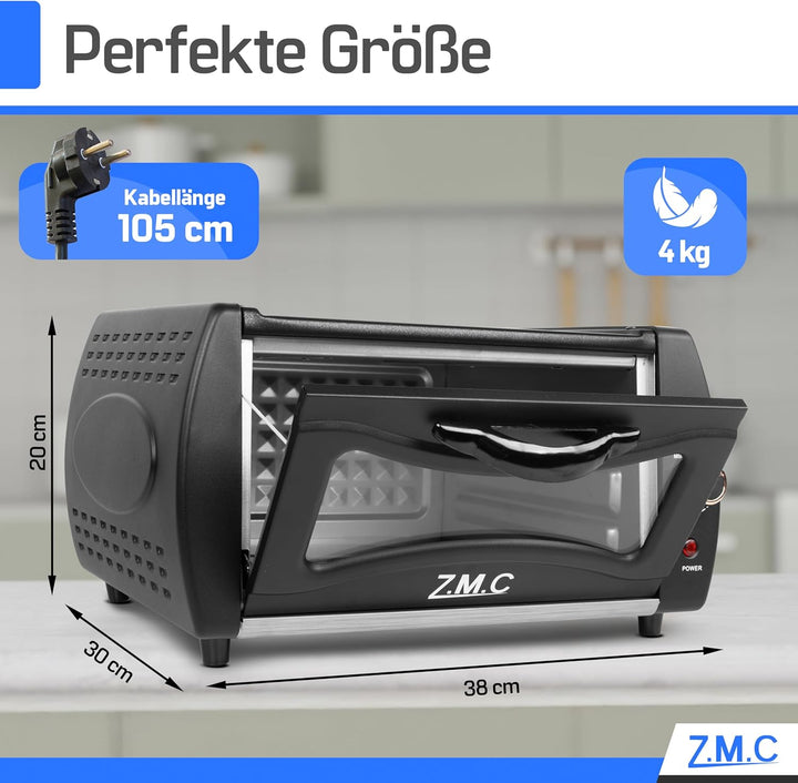 ZMC Mini Tandoor 2100W 22L - Minibackofen für Lahmacun, Pizza, Naan und Brot. Inklusive Backblech un