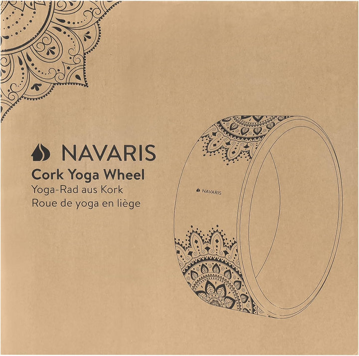 Navaris Yoga Rad Wheel aus Kork - 33 cm Yogarad für Yoga Pilates Gymnastik - Yoga-Stützrad Yoga-Ring