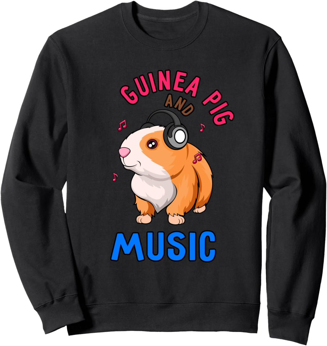 Musik und Meerschweinchen Niedliches Nagetier Sweatshirt