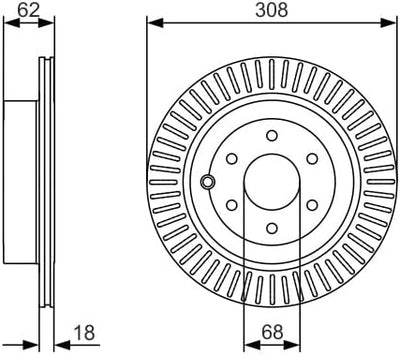 Bosch BD1663 Bremsscheiben - Hinterachse - zwei Bremsscheiben pro Set