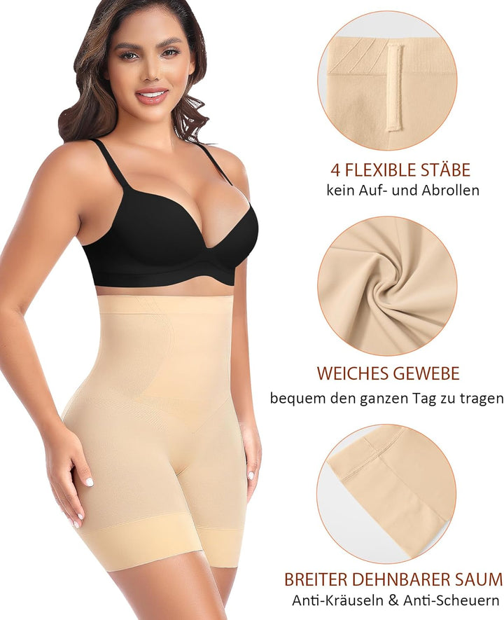 Bauchweg Unterhose Damen Shapewear Hohe Taille Miederhose Shaping Shorts Figurenformend Miederpants