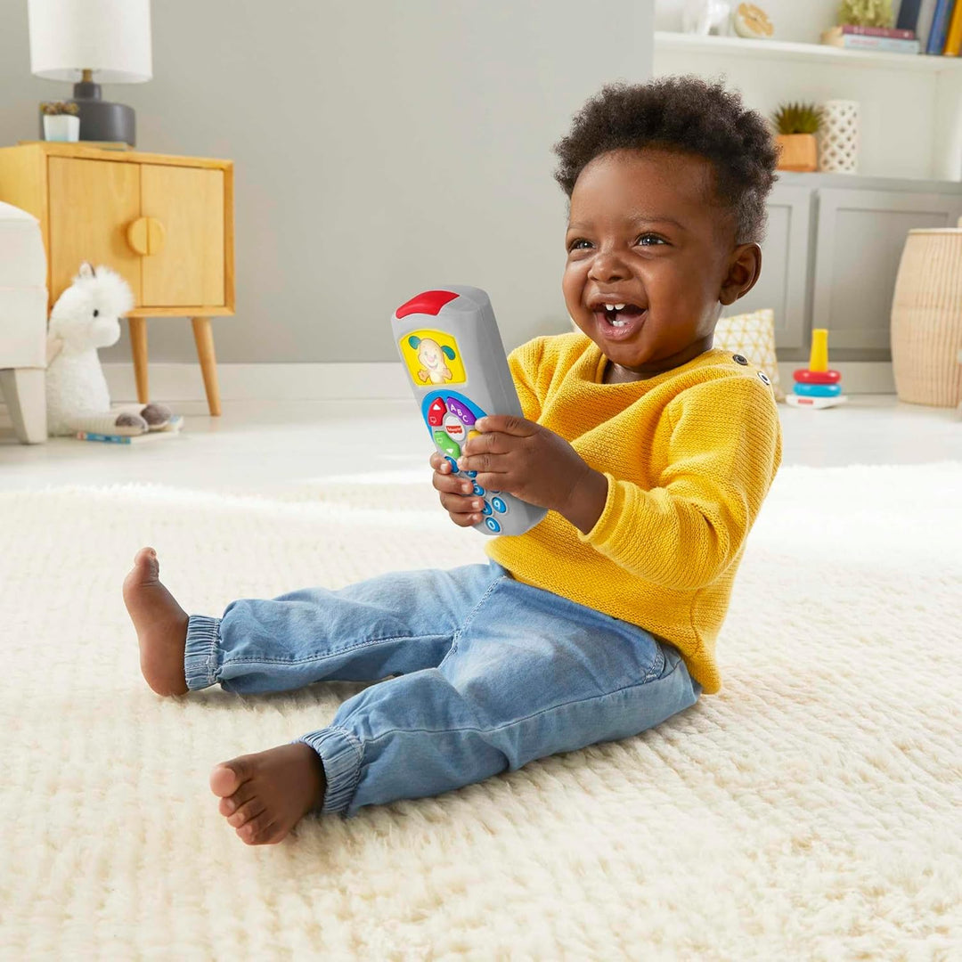 Fisher-Price Lernspass Lernspielzeug für Babys Hündchen-Fernbedienung Spielzeugfernbedienung mit Mus