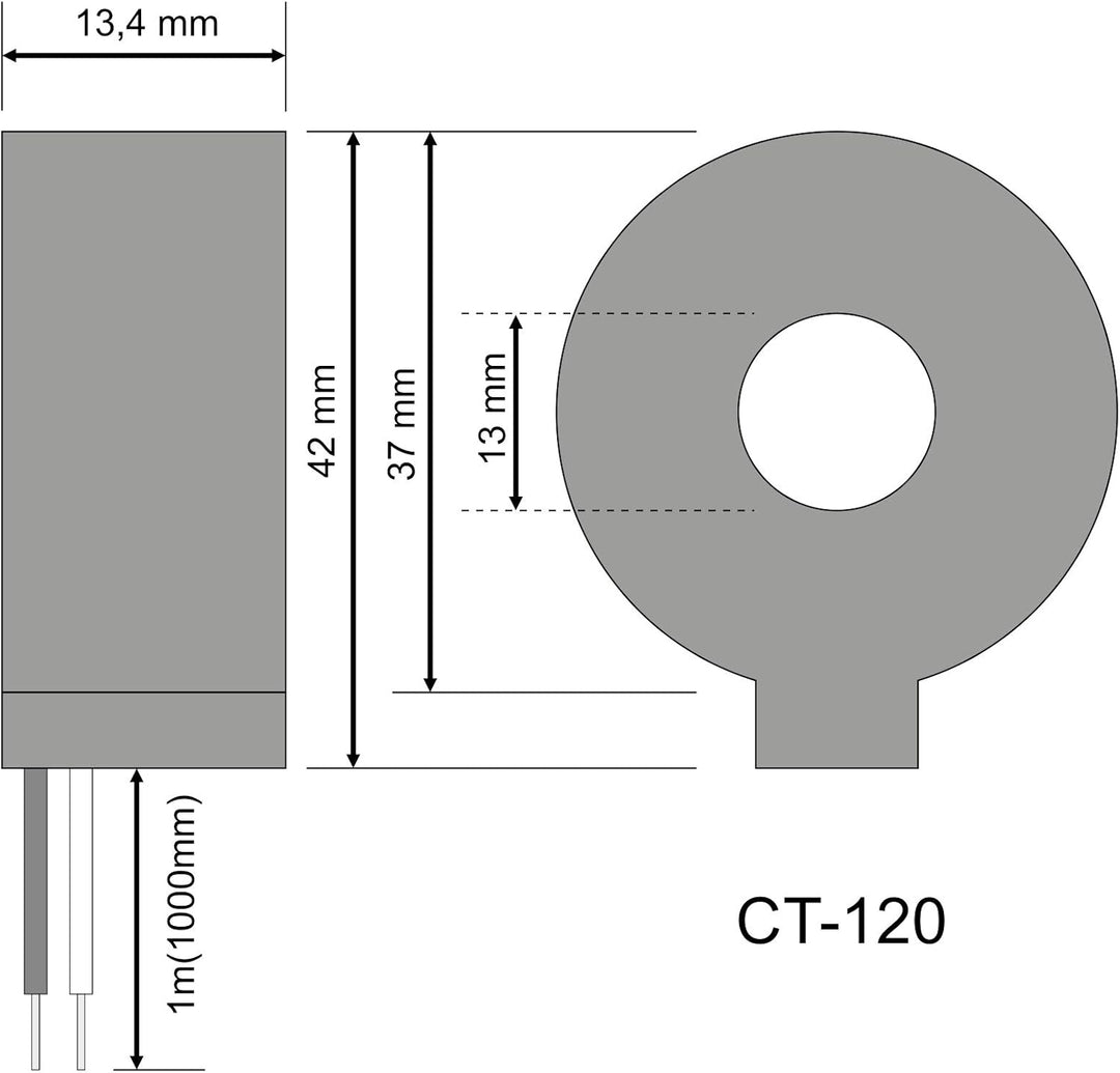Tense Elektronik EM-100DIN Einbaumessgerät Multimeter zur Messung von Strom (1A-100A), Spannung und