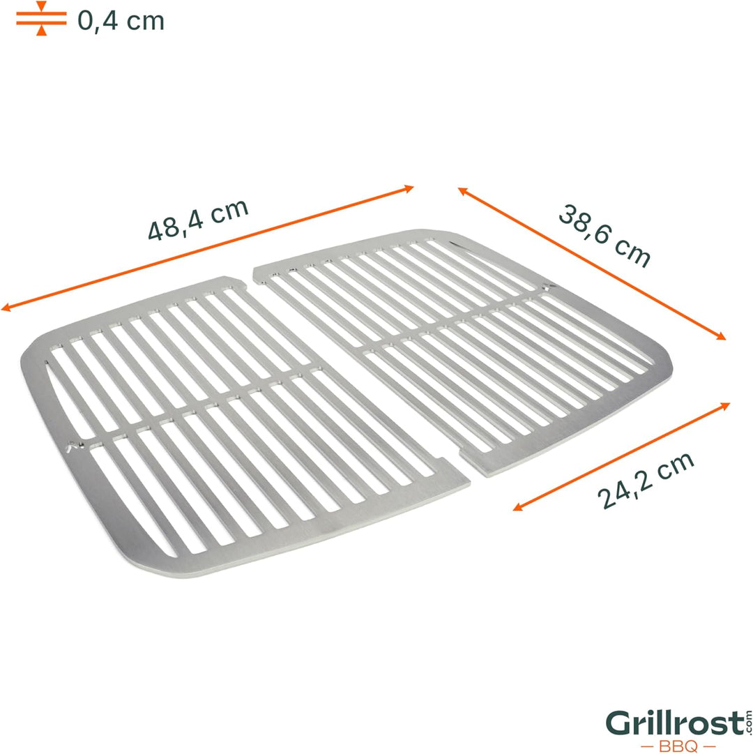 Edelstahl INOX Grillroste für Weber Pulse 2000 | spülmaschinenfest - Set aus 2 Hälften Grillrost Pul
