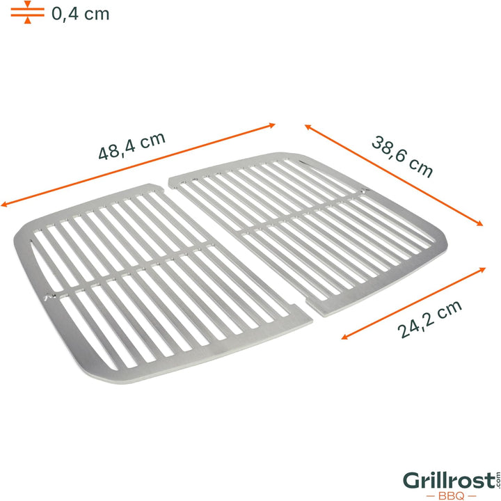 Edelstahl INOX Grillroste für Weber Pulse 2000 | spülmaschinenfest - Set aus 2 Hälften Grillrost Pul