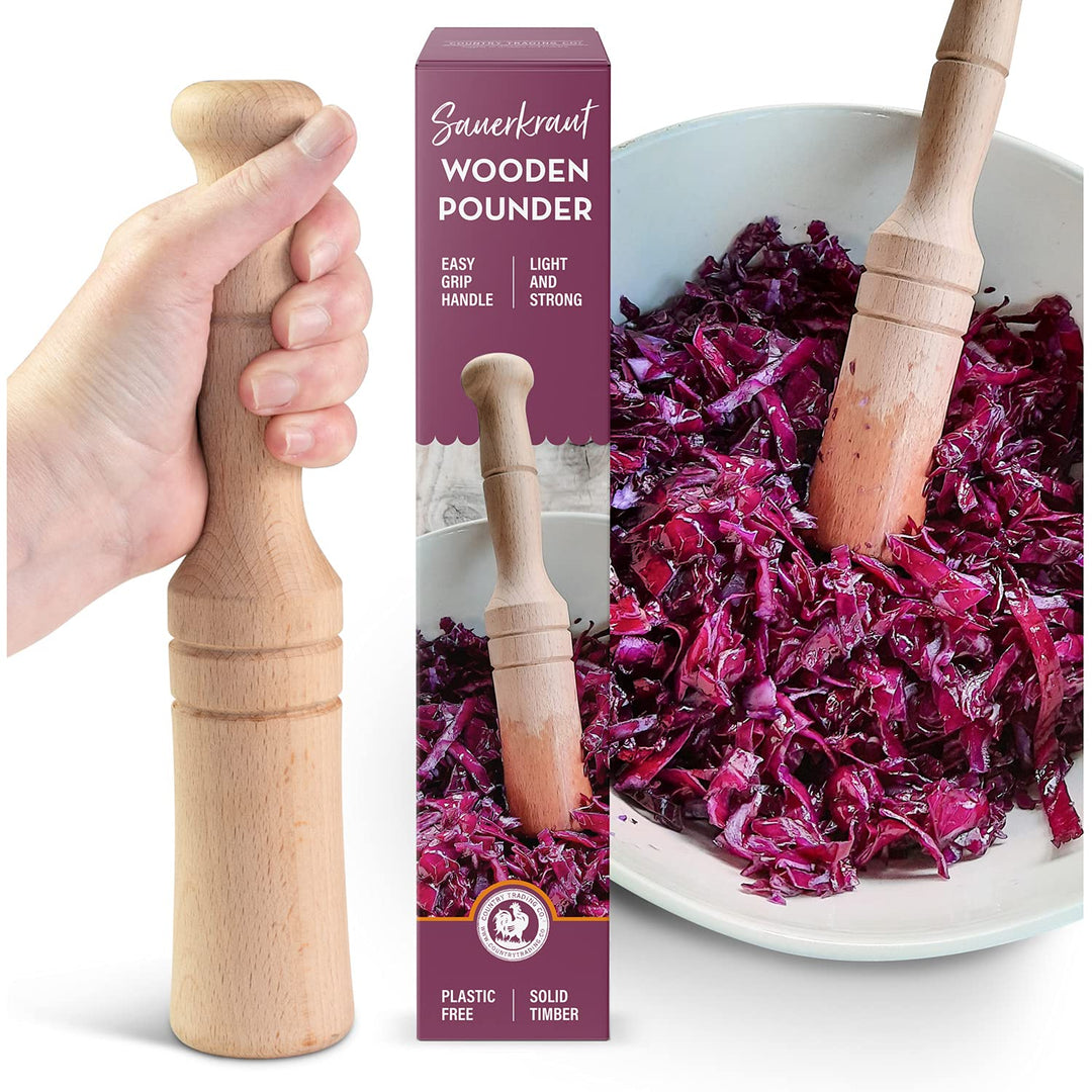 Sauerkraut Pounder - Massiver Holztamper für Sauerkraut Kimchi und Fleisch Zartmacher