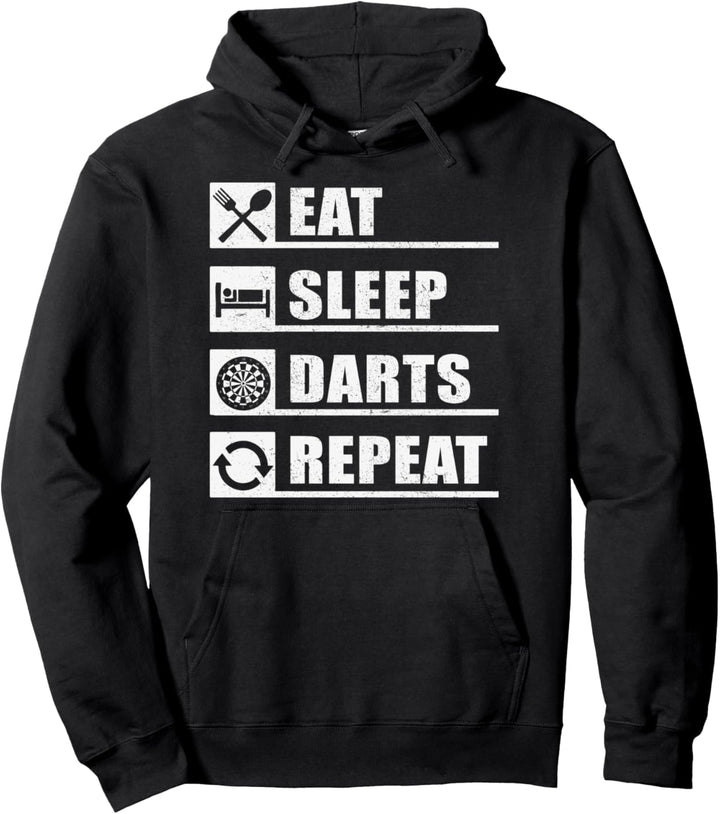 Eat Sleep Darts Repeat Pullover Hoodie