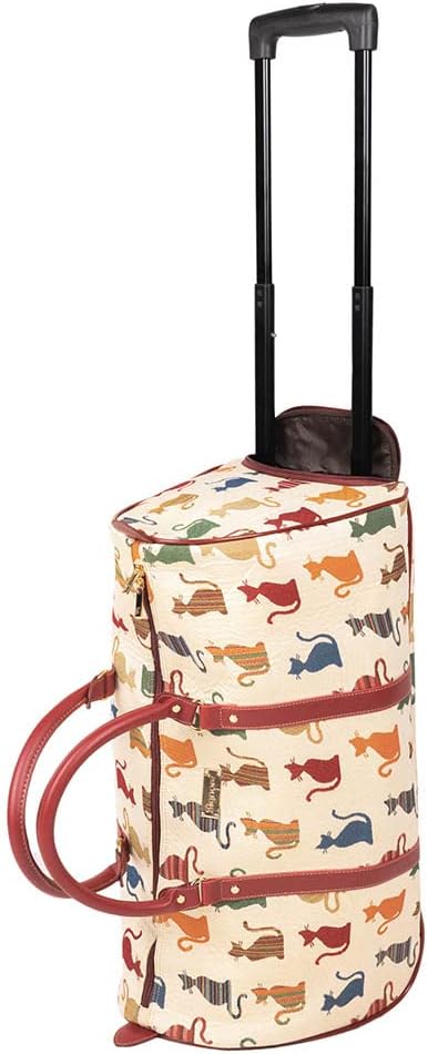 Signare Gobelin-Reisetasche Übernachtungstaschen Wochenendtasche mit Rad für Frauen mit Gartenblume