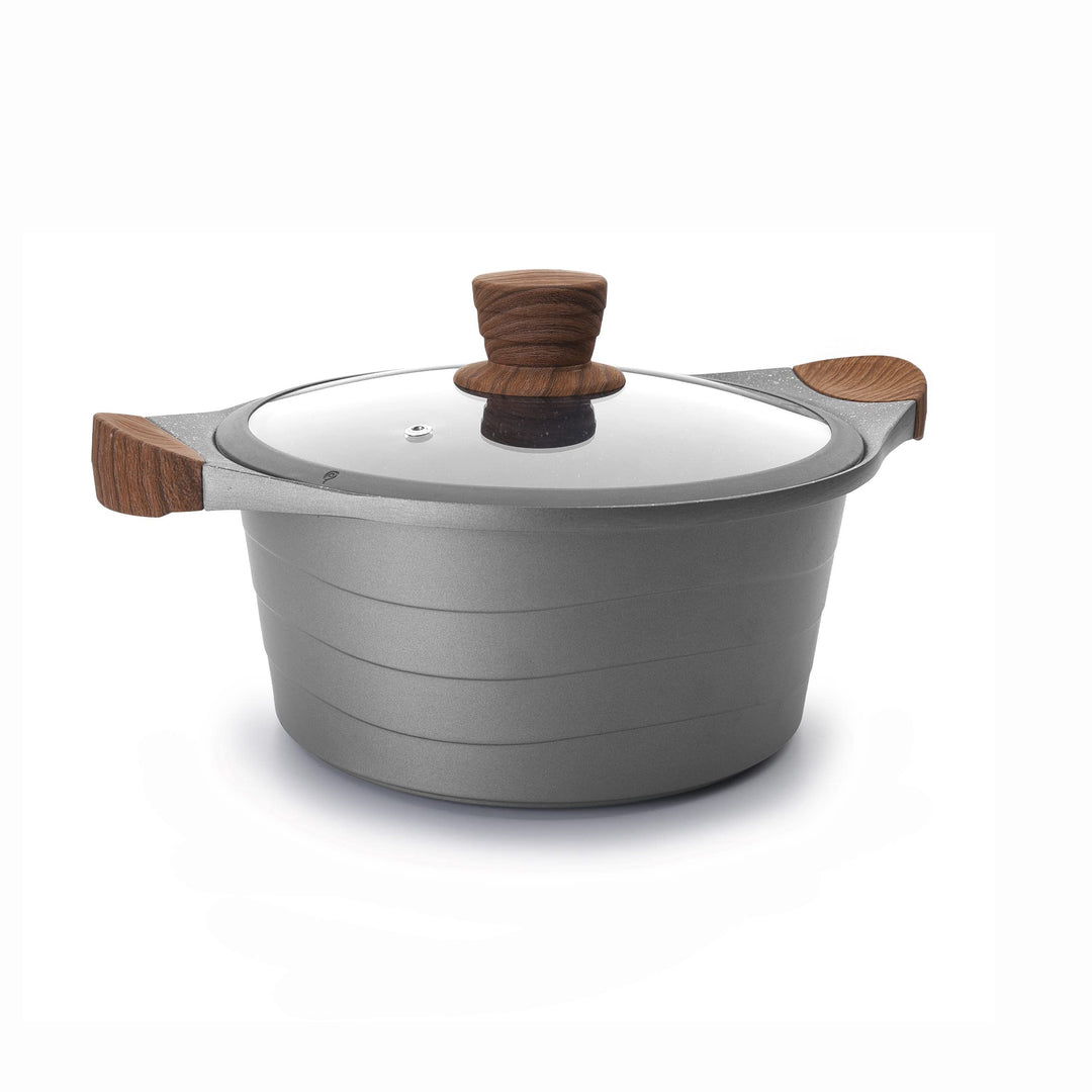Lacor Bratentopf M/Glasdeckel, Aluminium, Grau, 34 x 31 x 14 cm, 34 x 31 x 14 cm