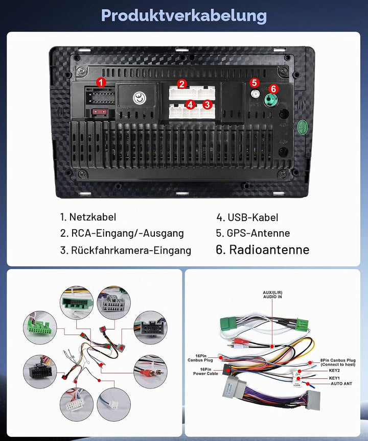 8 Kern 4G+64G Autoradio Android 15 für Volvo XC90 2004-2013, 9&