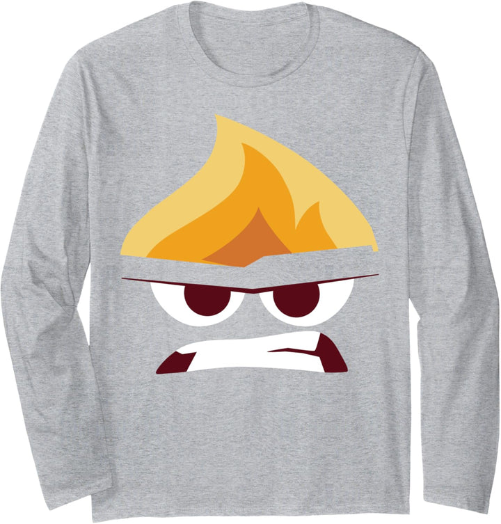 Disney Pixar Anger Large Face Portrait Langarmshirt