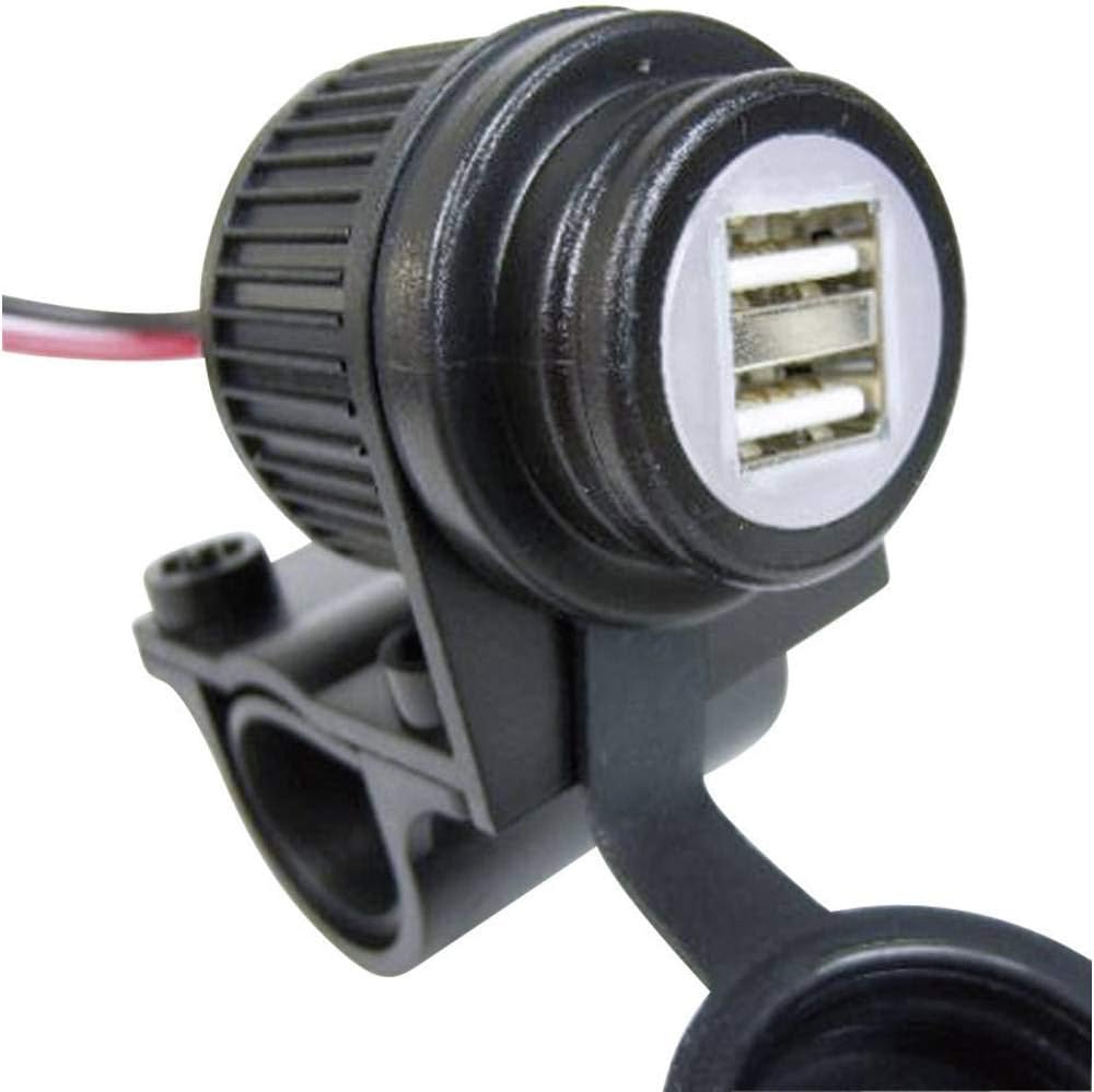 Albrecht Duo USB Steckdose für KFZ, Motorrad, Boot, 73700, 12-18 Volt mit Entladeschutz, stabile Hal