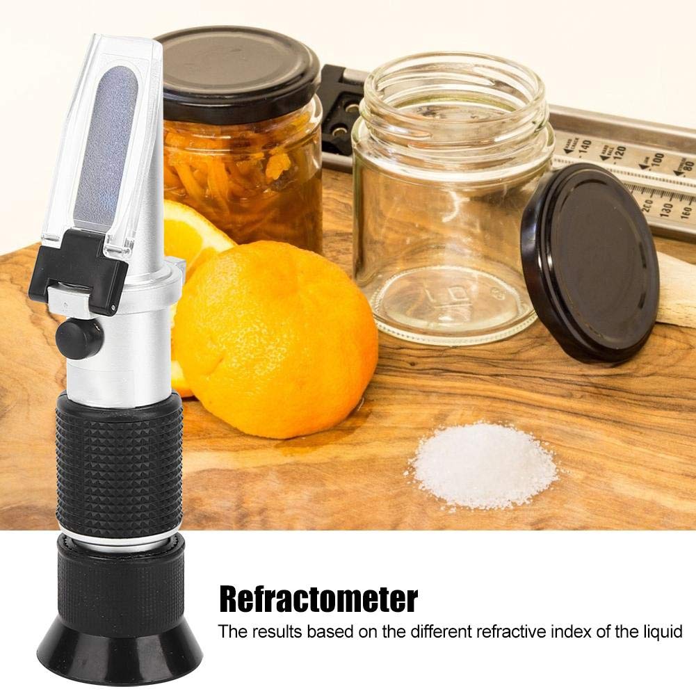Brix-Refraktometer, 0-50% Flüssigkeitsrefraktometer Hochgenaues Brix-Flüssigkeitsmessgerät RHB-50ATC