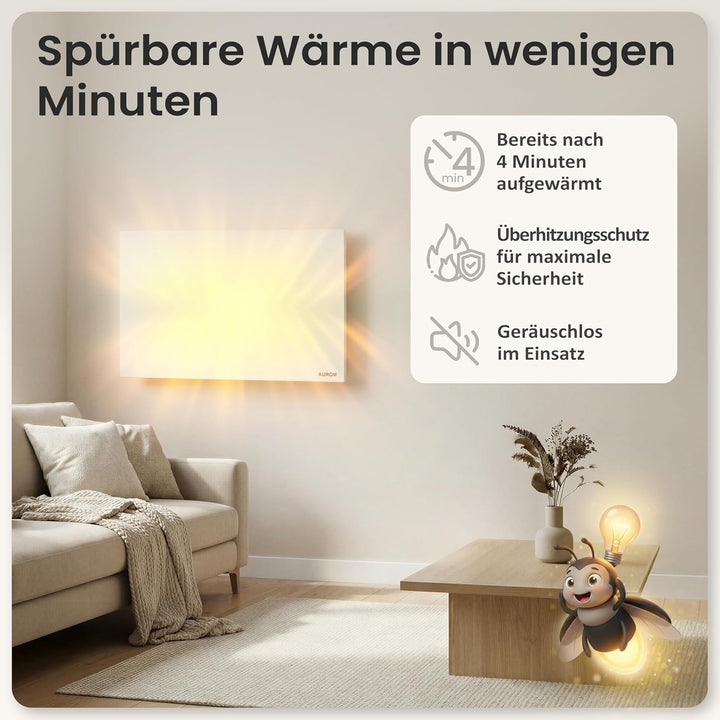 AUROM Infrarotheizung – Infrarotheizung Wandmontage &amp; Deckenmontage – Infrarot Wandheizung aus Metal