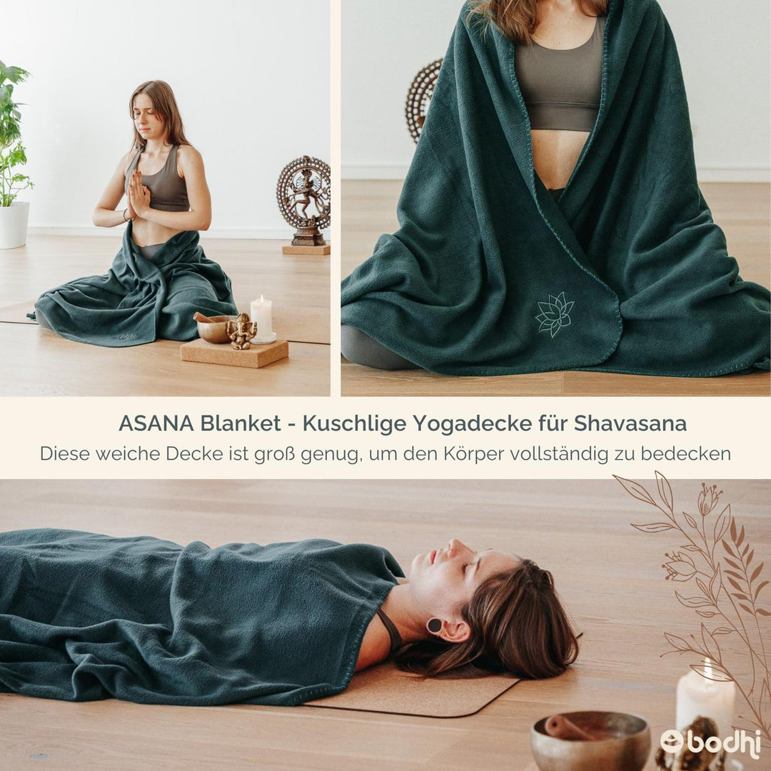 Bodhi Yogadecke ASANA Blanket | Weiche & Warme Kuscheldecke | Meditationsdecke für Shavasana | Tages