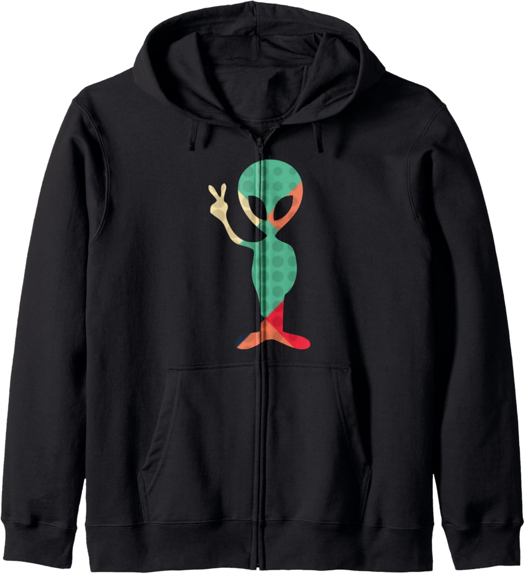 Ausserirdischer Friedenskomiker Retro-Alien Tie Dye Groovy Kapuzenjacke