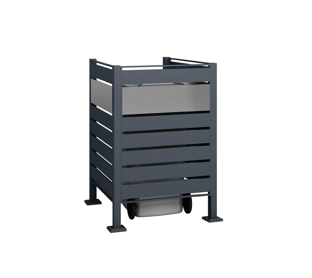 WESTMANN 1er Mülltonnenverkleidung Planum | Metall 80x80x120 cm Grau/Hellgrau | Mülltonnen Sichtschu