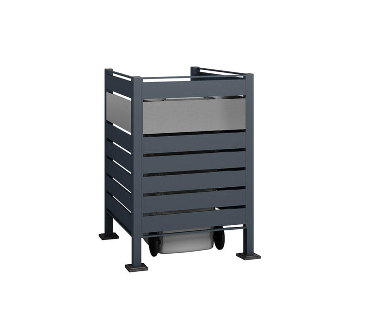 WESTMANN 1er Mülltonnenverkleidung Planum | Metall 80x80x120 cm Grau/Hellgrau | Mülltonnen Sichtschu