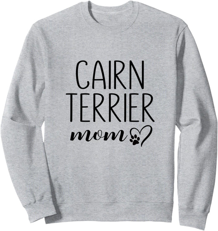 Dog Paw Print Heart Cairn Terrier Mom Sweatshirt