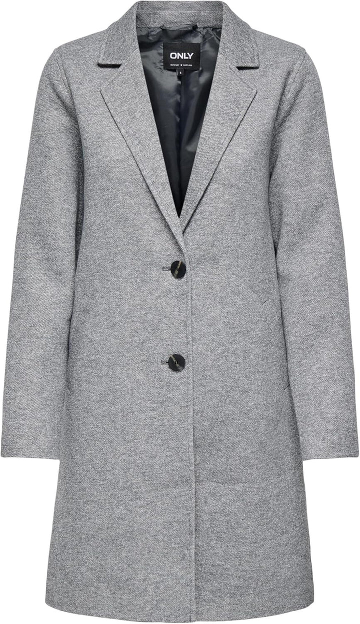ONLY Damen Onlcarrie Bonded Coat OTW Noos Mantel S Light Grey Melange, S Light Grey Melange